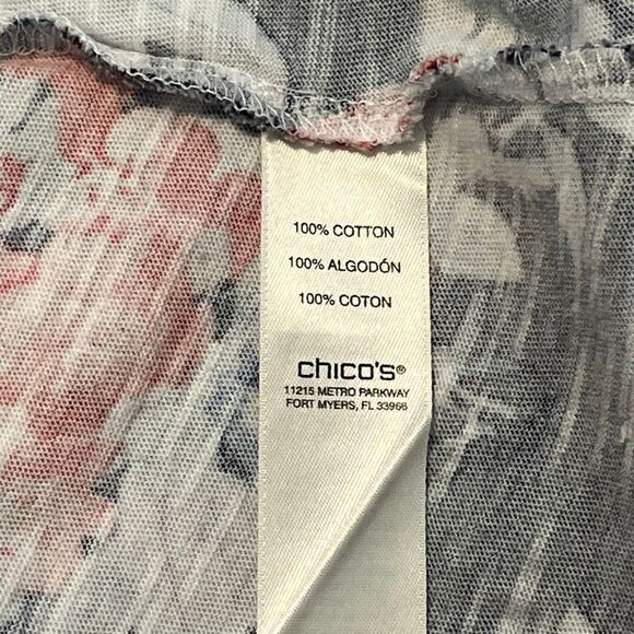 Chicos Flora Cotton Multi-Color T-Shirt Size Large - Picture 5 of 6